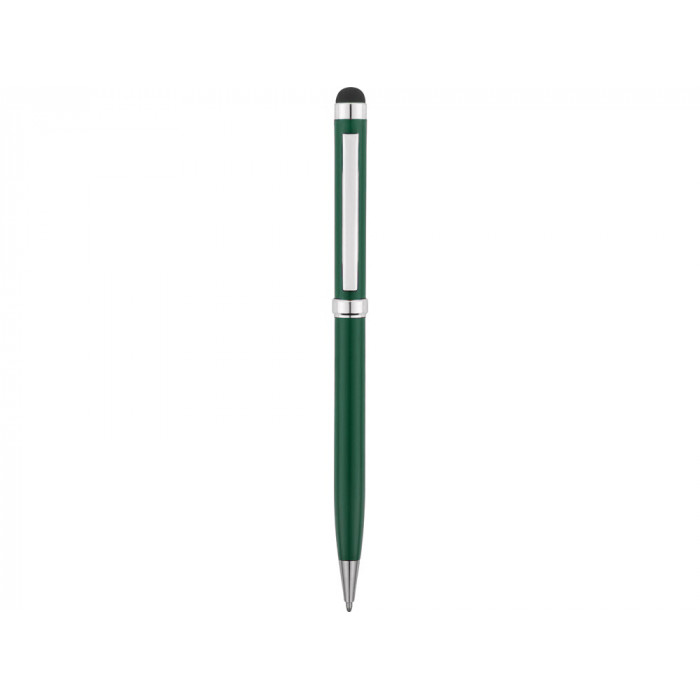 Ручка шариковая со стилусом Silver Soi Requis, металлическая, зеленая/серебристая