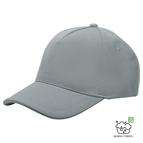 Кепка 5-панельная Ottoman 300, полиэстр, c серым сендвичем, темно-серая