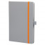 Блокнот Alfa Polo Line А5 в линейку матовый, серый, в твердой обложке с оранжевой резинкой и петлей для ручки Блокнот Alfa Polo Line А5 в линейку матовый, серый, в твердой обложке с оранжевой резинкой и петлей для ручки