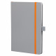 Блокнот Alfa Polo Line А5 в линейку матовый, серый, в твердой обложке с оранжевой резинкой и петлей для ручки