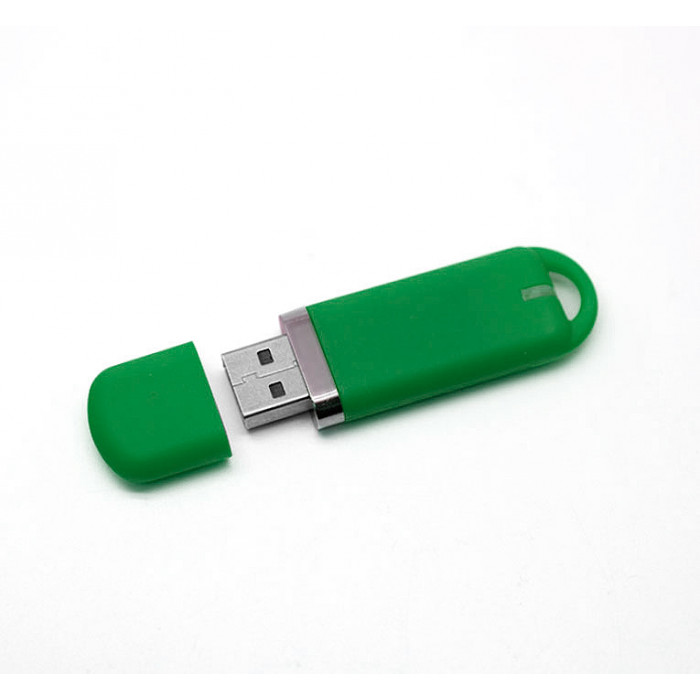 Флеш накопитель USB 2.0 Memo 32GB, пластик Софт Тач, зеленый/зеленый