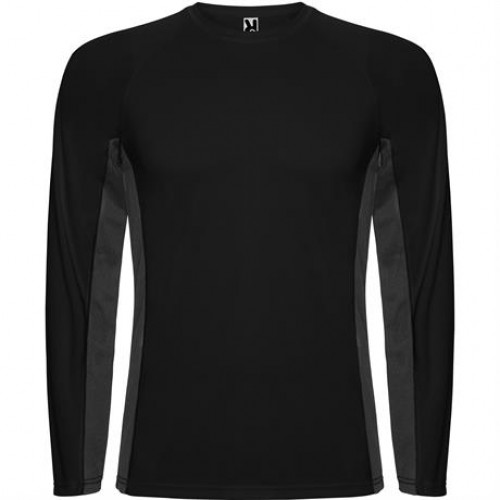 Спортивная футболка SHANGHAI L/S мужская, ЧЕРНЫЙ/ТЕМНЫЙ ГРАФИТ M