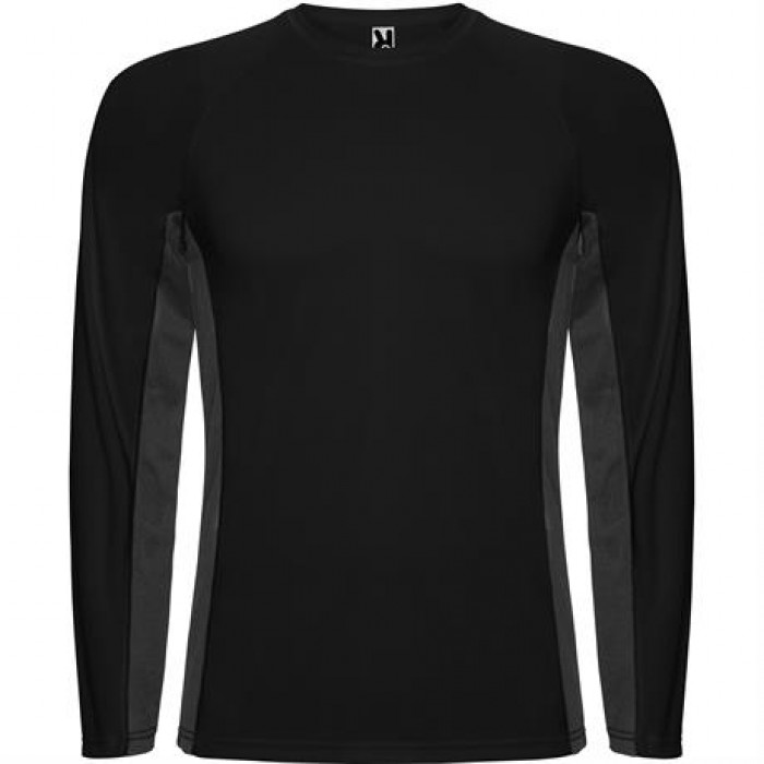 Спортивная футболка SHANGHAI L/S мужская, ЧЕРНЫЙ/ТЕМНЫЙ ГРАФИТ M