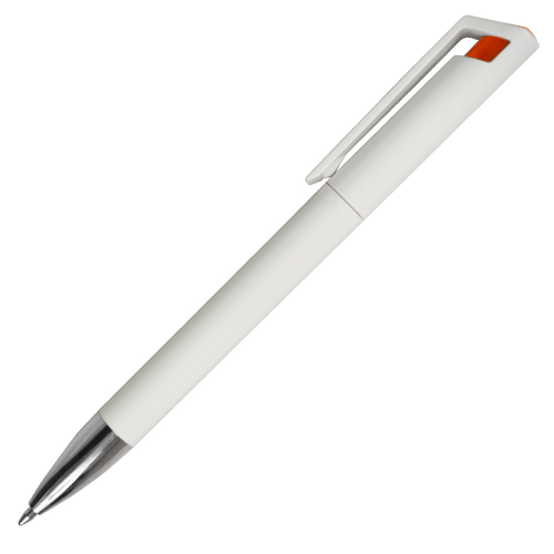 Ручка шариковая Gracia, пластиковая, молочно-белая/оранжевая