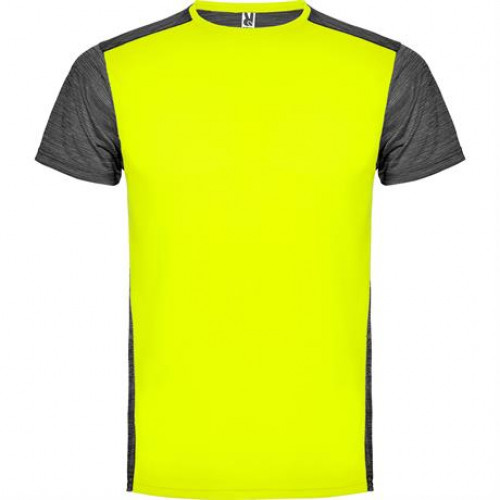 Спортивная футболка ZOLDER мужская, ФЛУОРЕСЦЕНТНЫЙ ЖЕЛТЫЙ/ПЁСТРЫЙ ЧЕРНЫЙ 2XL