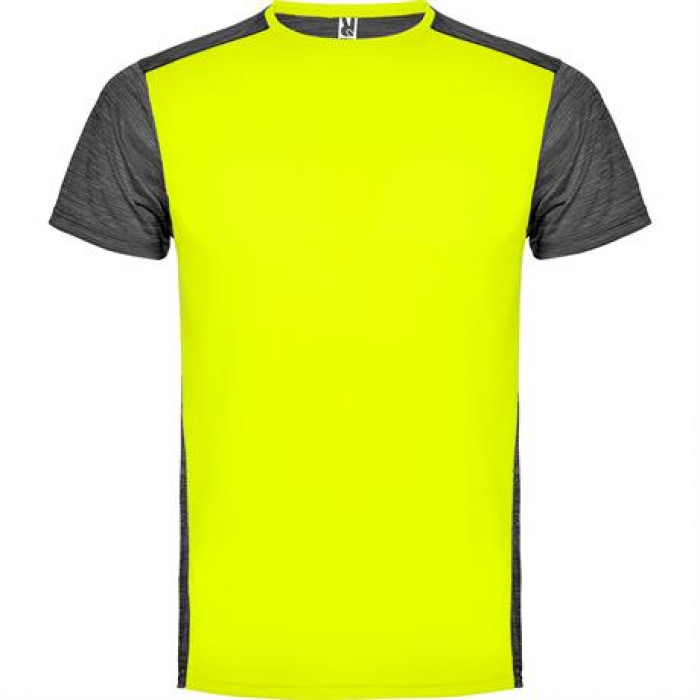 Спортивная футболка ZOLDER мужская, ФЛУОРЕСЦЕНТНЫЙ ЖЕЛТЫЙ/ПЁСТРЫЙ ЧЕРНЫЙ 2XL