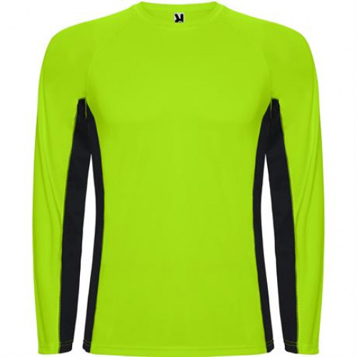 Спортивная футболка SHANGHAI L/S мужская, ФЛУОРЕСЦЕНТНЫЙ ЗЕЛЕНЫЙ/ЧЕРНЫЙ 2XL