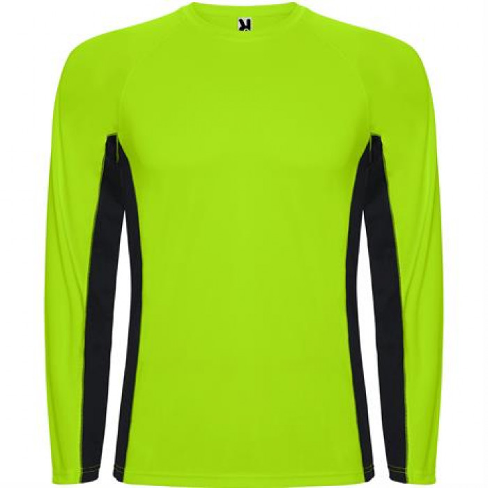 Спортивная футболка SHANGHAI L/S мужская, ФЛУОРЕСЦЕНТНЫЙ ЗЕЛЕНЫЙ/ЧЕРНЫЙ 2XL