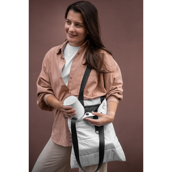 Шоппер Superbag Bubble, с магнитной кнопкой (белый с черным)