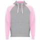 Двухцветное Толстовка BADET унисекс, ПЁСТРЫЙ СЕРЫЙ/СВЕТЛО-РОЗОВЫЙ M
