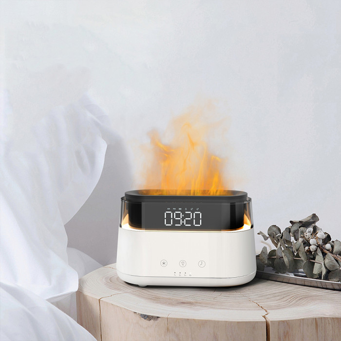 Светодиодный USB увлажнитель-ароматизатор Brava с часами с RGB подсветкой Светодиодный USB увлажнитель-ароматизатор Brava с часами с RGB подсветкой