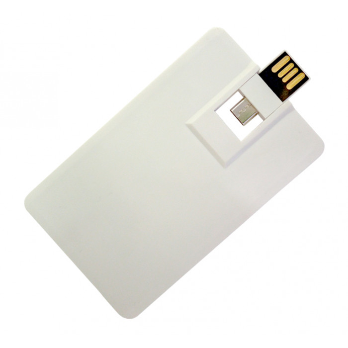 Флеш накопитель USB 2.0 в виде кредитной карты 8GB, пластик, белый