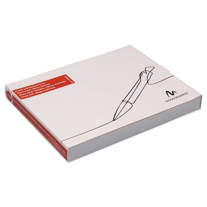 Набор шариковых ручек Print Sample №1  Flora, Alana Color, Alana, Sumatra, Pelican, Flamingo, Ponte Soft , Allegro Soft grip  в футляре