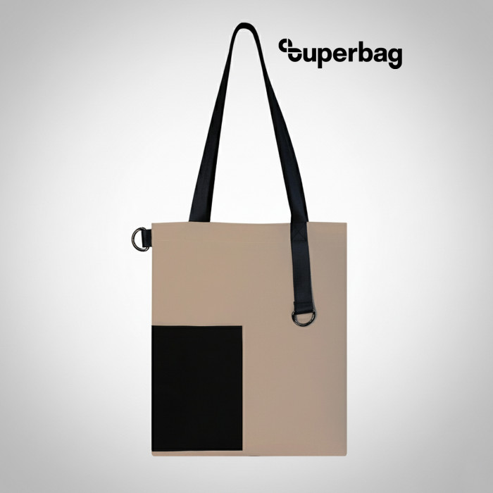 Шоппер Superbag Color (бежевый с чёрным)