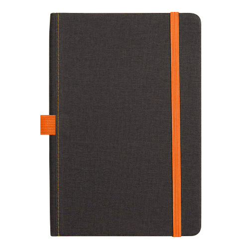 Блокнот Forest  Alfa Orion Rosewood А5, недатированный, в твердой обложке, темно-серый с оранжевой резинкой и петлей для ручки