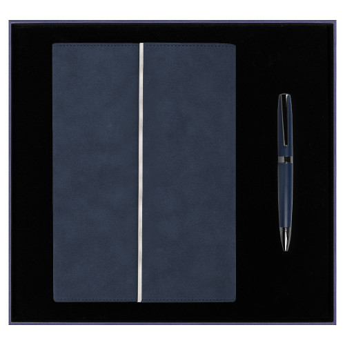 Набор подарочный Solution Prestige Duo (Ежедневник в суперобложке Country Galaxy Nuba A5+, Ручка шариковая матовая Prime), синий