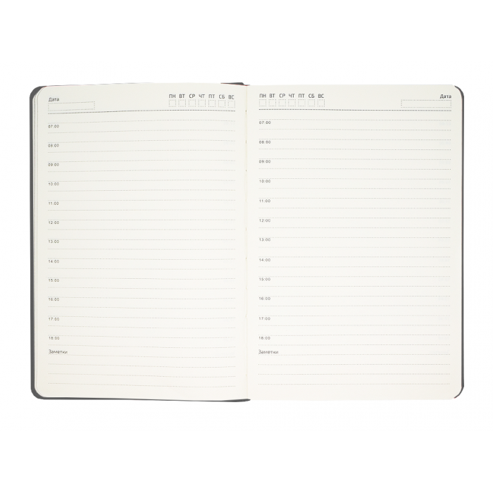 Ежедневник Flexy Nuba B6, темно-серый, недатированный, в гибкой обложке