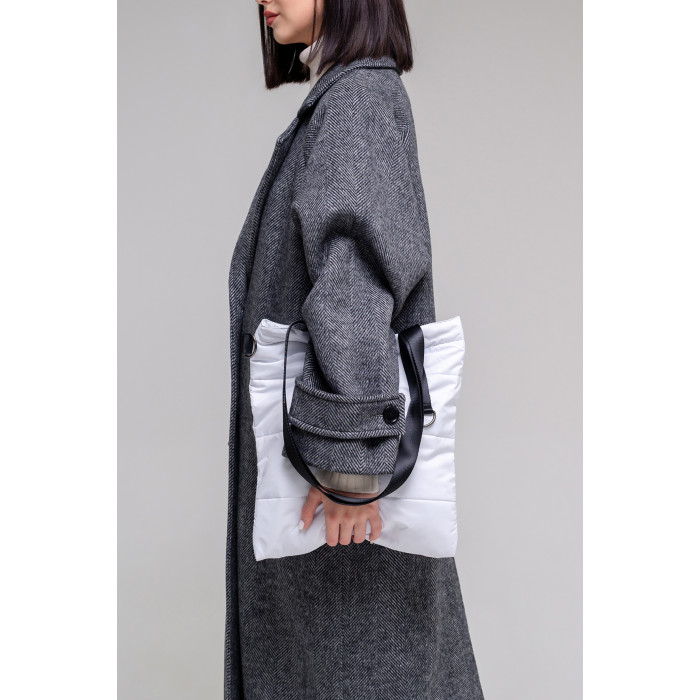 Шоппер Superbag Bubble, с магнитной кнопкой (белый с черным)