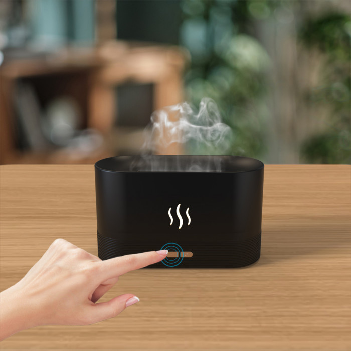 Светодиодный USB увлажнитель-ароматизатор Flame RGB, черный Светодиодный USB увлажнитель-ароматизатор Flame RGB, черный