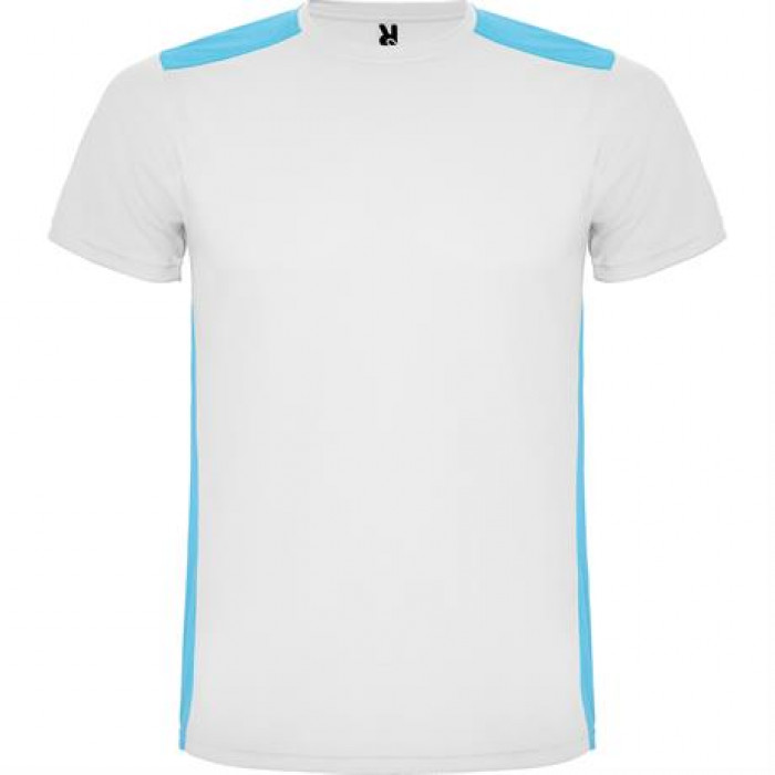 Спортивная футболка DETROIT мужская, БЕЛЫЙ/БИРЮЗОВЫЙ 2XL