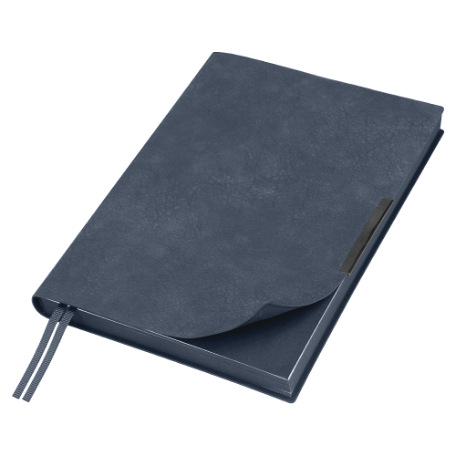 Ежедневник Flexy Foggia Shamois B5, темно-синий, недатированный, в гибкой обложке, в подарочной коробке