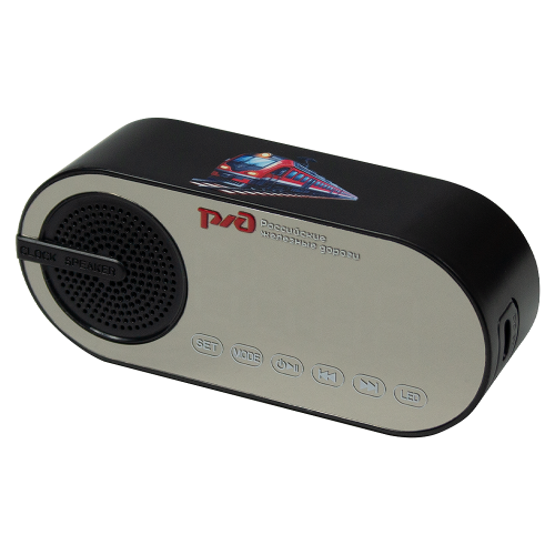 Колонка беспроводная MyTone Sound Clock Print Sample "Железные дороги" c часами, черная