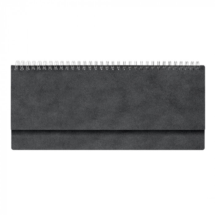 Планинг Alfa Agenda Suede 325*130 мм, серый, датированный 2024, в твердой обложке