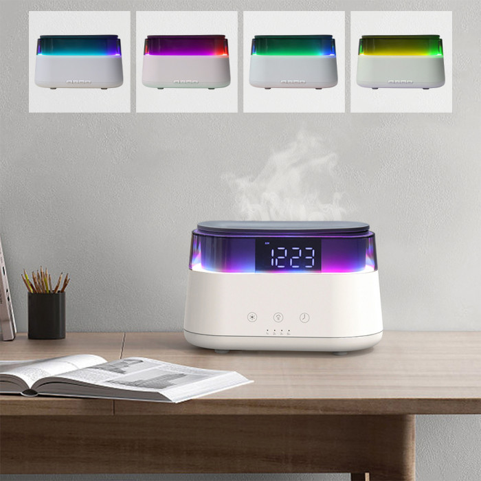 Светодиодный USB увлажнитель-ароматизатор Brava с часами с RGB подсветкой Светодиодный USB увлажнитель-ароматизатор Brava с часами с RGB подсветкой