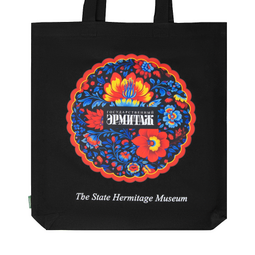 Сумка из плотного хлопка Caravan 220 Print Sample "Эрмитаж", плотность 220 г/м2, черная
