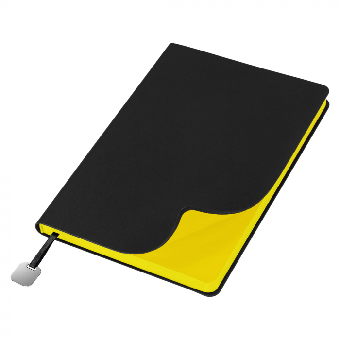 Ежедневник Flexy Latte Soft Touch Black Edition Color А5, черный/желтый, недатированный, в гибкой обложке