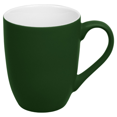 Кружка фарфоровая Casa Grande Tulip Soft софт тач, зеленая/белая, 350 мл