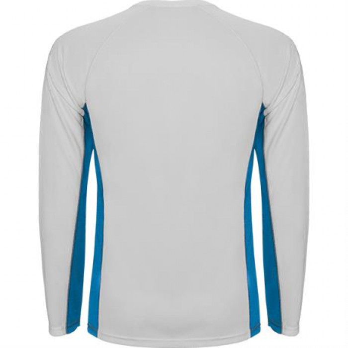 Спортивная футболка SHANGHAI L/S мужская, БЕЛЫЙ/КОРОЛЕВСКИЙ СИНИЙ 2XL