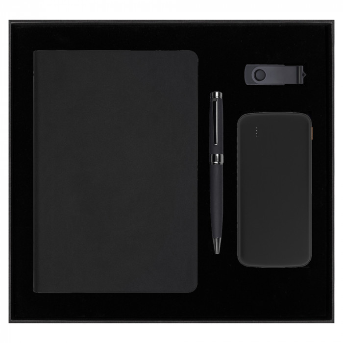 Набор подарочный Solution Prestige Quadro (Ежедневник, внешний аккумулятор, флеш накопитель, шариковая ручка)