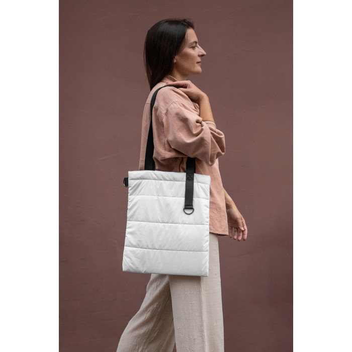 Шоппер Superbag Bubble, с магнитной кнопкой (белый с черным)