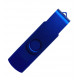 Флеш накопитель USB 2.0/OTG Twister Smart 16GB, пластик Софт Тач/металл, синий/синий