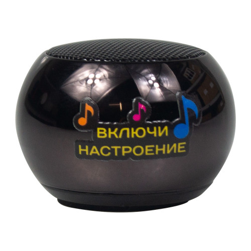 Колонка беспроводная  MyTone Mini Sound Print Sample, черная металлик