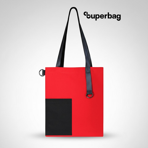 Шоппер Superbag Color (красный с чёрным)