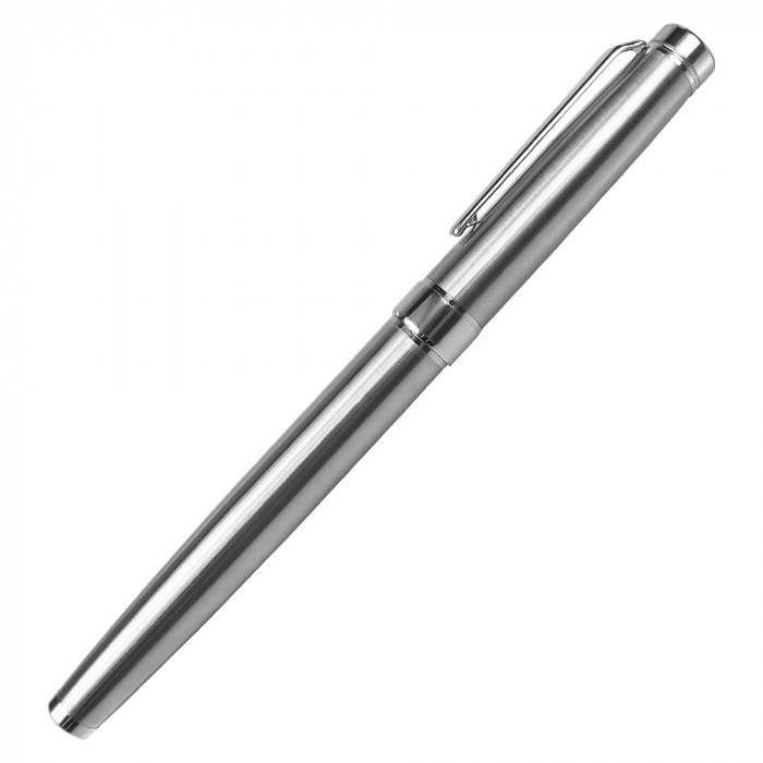 Ручка роллер Grand Diplomat металлическая, глянцевая серебристая/серебристая