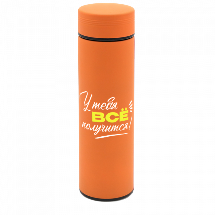 Термос Bronx софт-тач, оранжевого цвета