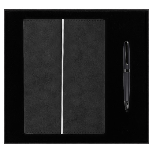 Набор подарочный Solution Prestige Duo (Ежедневник в суперобложке Country Galaxy Nuba A5+, Ручка шариковая матовая Prime), черный