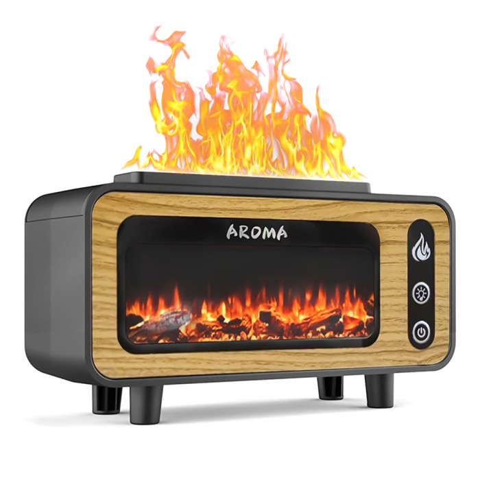 Светодиодный USB увлажнитель-аромадиффузор Vintage Fireplace, коричневый Светодиодный USB увлажнитель-аромадиффузор Vintage Fireplace, коричневый