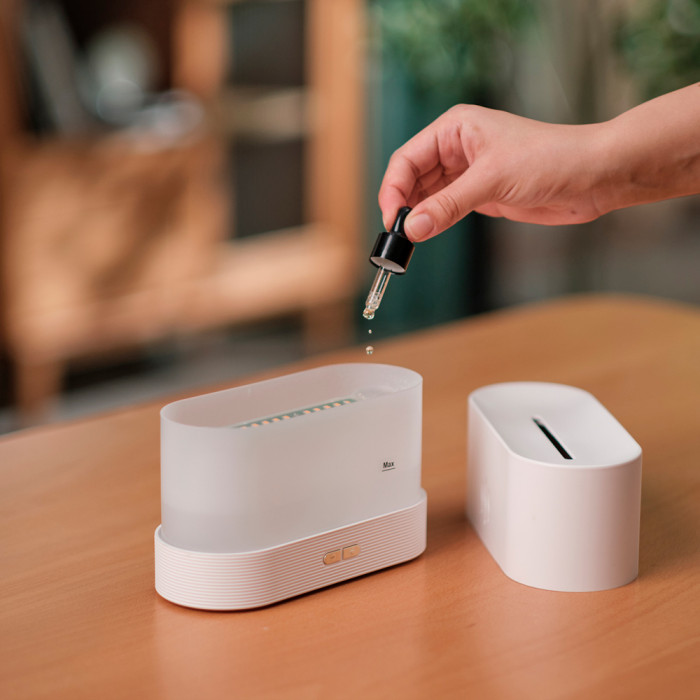 Светодиодный USB увлажнитель-ароматизатор Flame, белый Светодиодный USB увлажнитель-ароматизатор Flame, белый