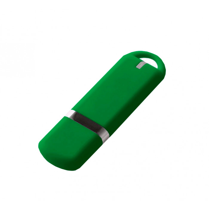 Флеш накопитель USB 2.0 Memo 16GB, пластик Софт Тач, зеленый/зеленый