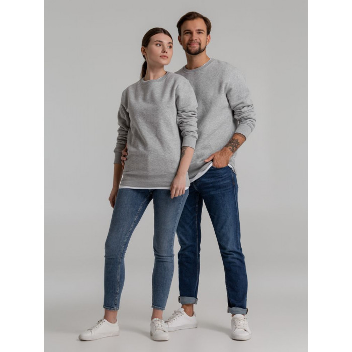 Свитшот унисекс King, серый меланж, размер XXL