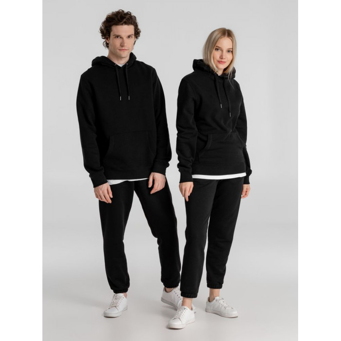 Толстовка с капюшоном унисекс King, черная, размер XXL