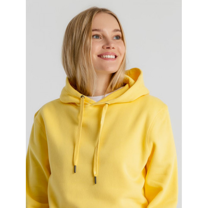 Толстовка с капюшоном унисекс King, желтая, размер S
