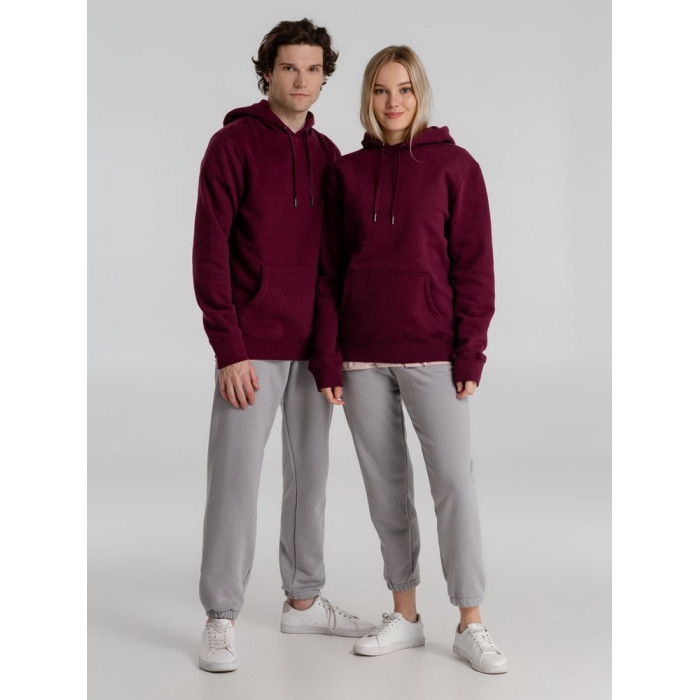 Толстовка с капюшоном унисекс King, бордовая, размер XS