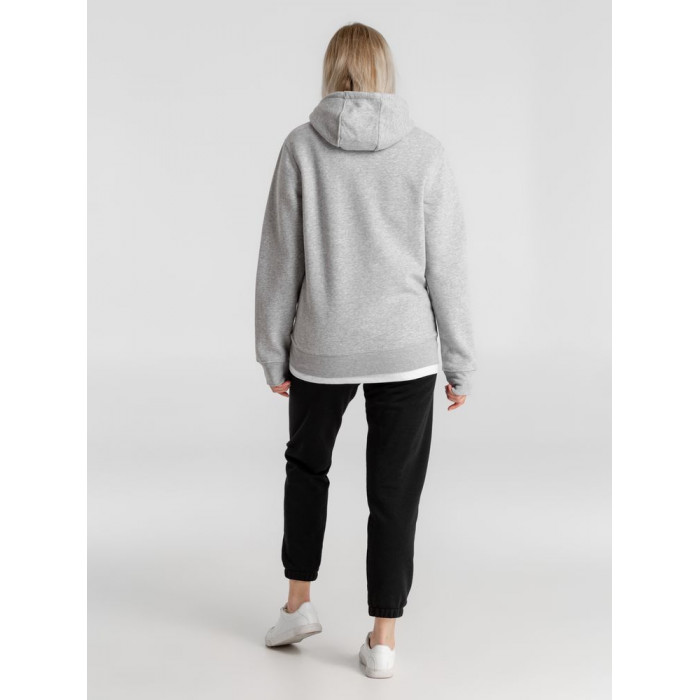 Толстовка с капюшоном унисекс King, серый меланж, размер 4XL