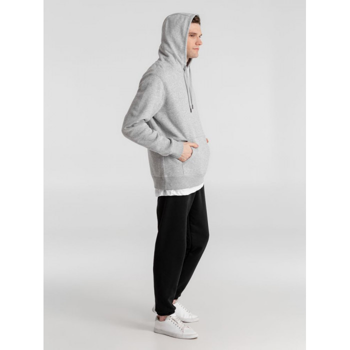 Толстовка с капюшоном унисекс King, серый меланж, размер 4XL