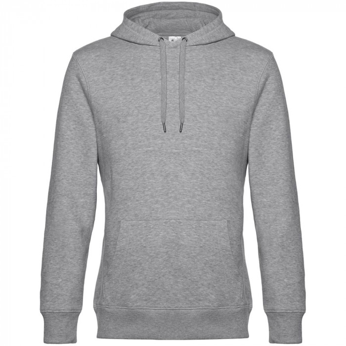 Толстовка с капюшоном унисекс King, серый меланж, размер 4XL